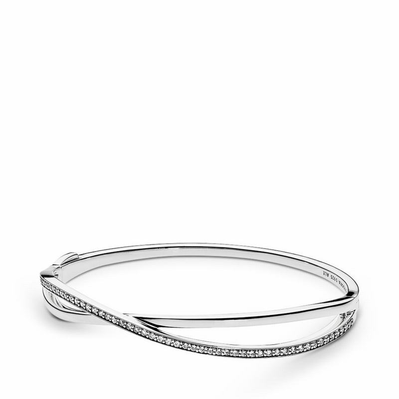 Pandora Entwined Bangle Bracelet - Sterling Silver/Cubic Zirconia - Canada | OI4708AJ